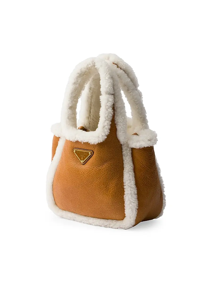 Prada Women's Shearling Mini Handbag - Brown | Thumbnail 2 Prada Women's Shearling Mini Handbag - Brown | Thumbnail 2