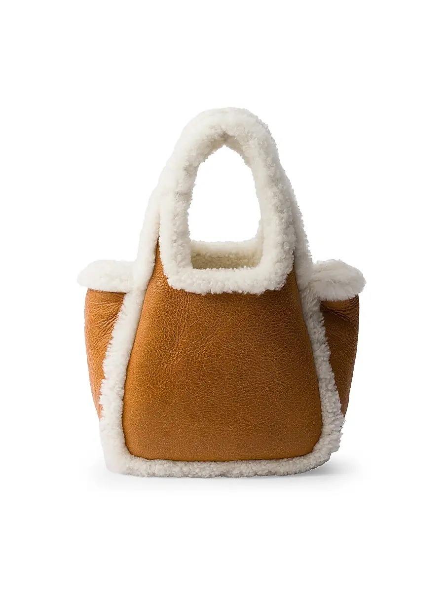 Prada Women's Shearling Mini Handbag - Brown | Thumbnail 3 Prada Women's Shearling Mini Handbag - Brown | Thumbnail 3