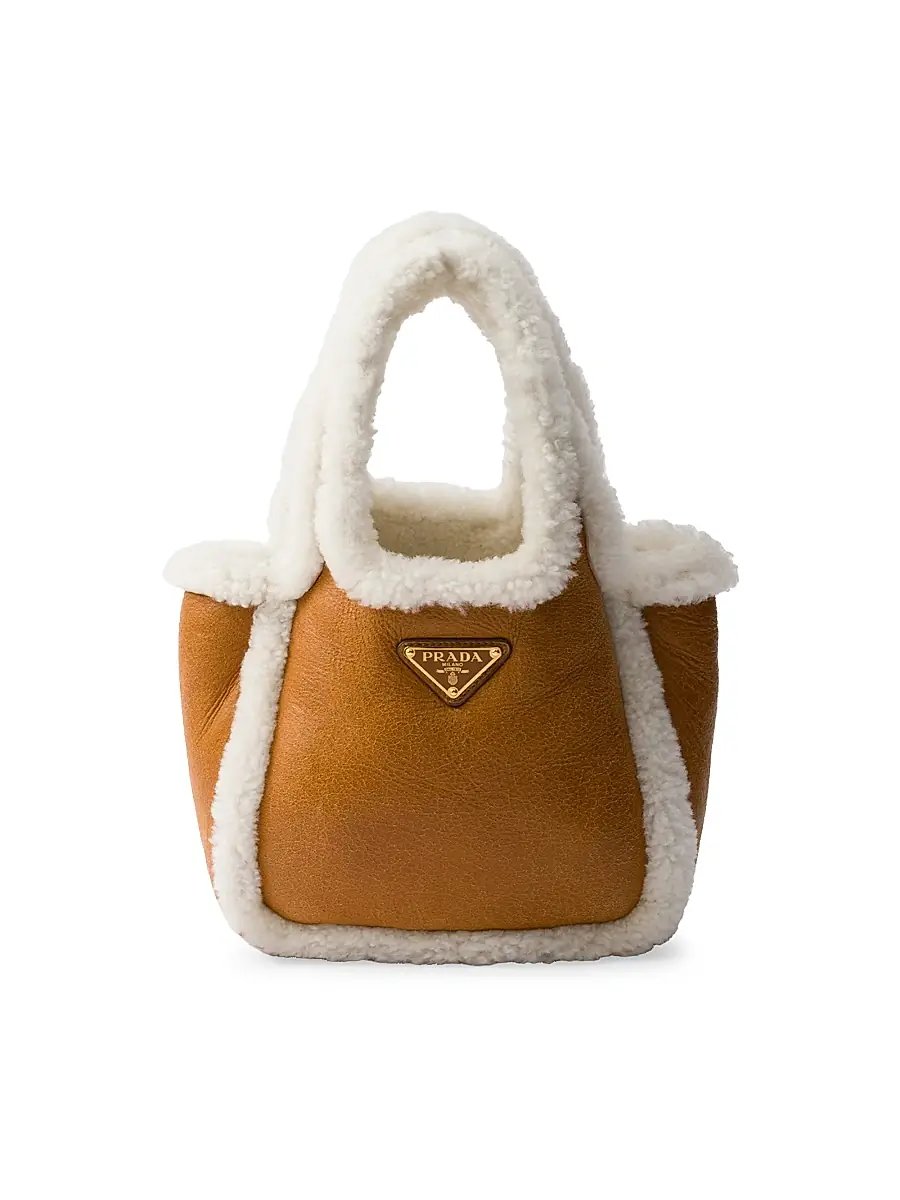 Prada Women's Shearling Mini Handbag - Brown | Thumbnail 1 Prada Women's Shearling Mini Handbag - Brown | Thumbnail 1