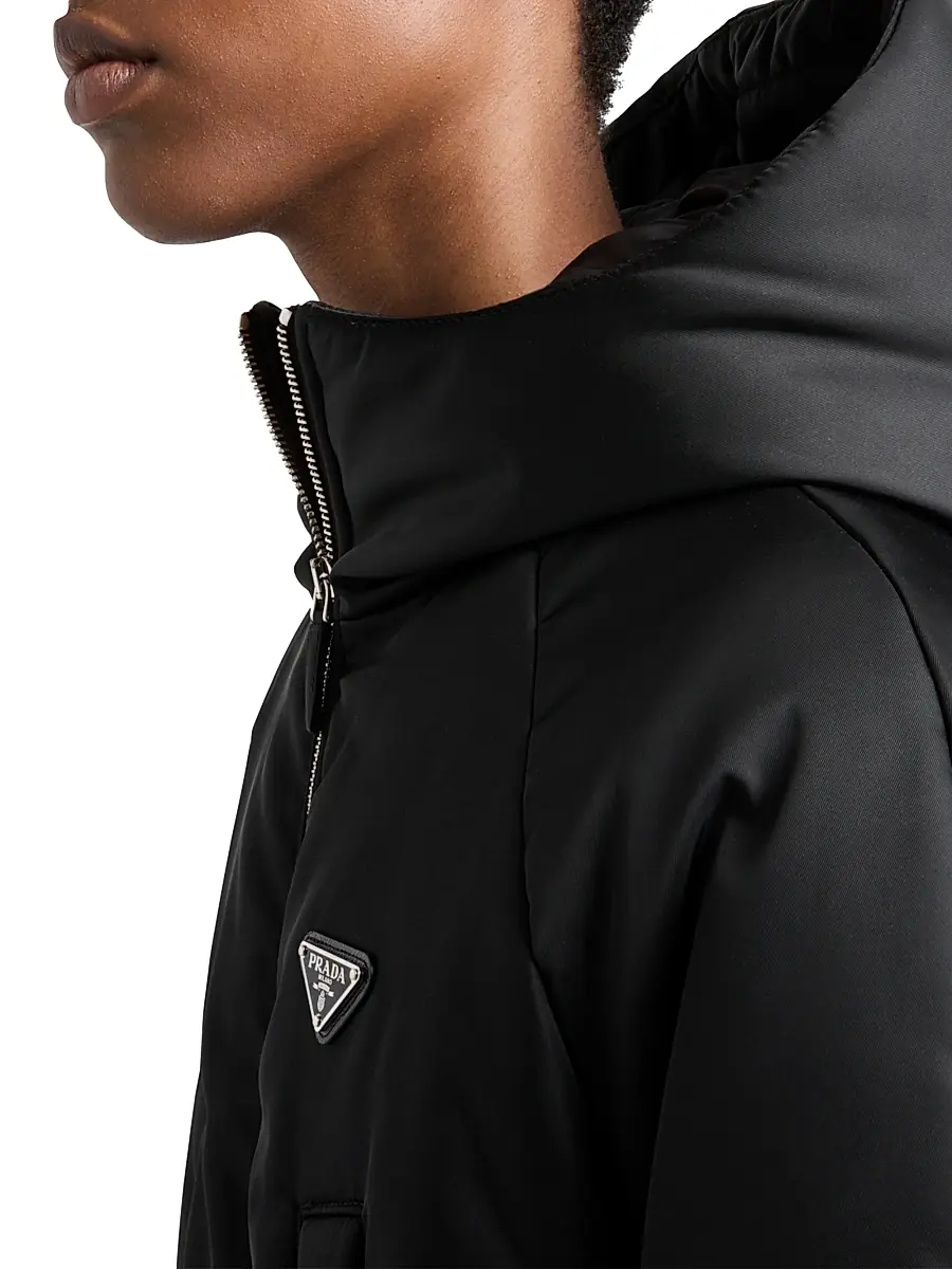 Prada Women's Re-Nylon Down Coat - Black | Thumbnail 4 Prada Women's Re-Nylon Down Coat - Black | Thumbnail 4