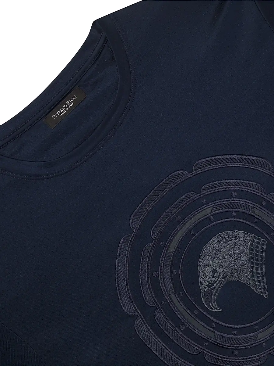 Stefano Ricci Men's T-Shirt - Blue | Thumbnail 5 Stefano Ricci Men's T-Shirt - Blue | Thumbnail 5