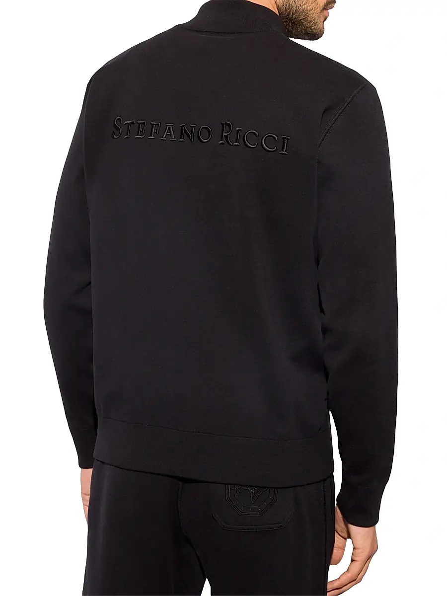 Stefano Ricci Men's Blouson Sweater - Black | Thumbnail 3