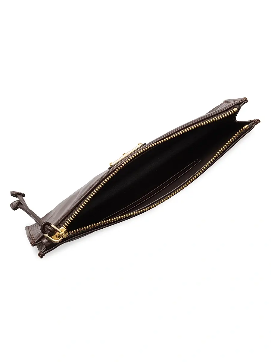 Prada Women's Leather Pouch - Dark Pink | Thumbnail 19 Prada Women's Leather Pouch - Dark Pink | Thumbnail 19