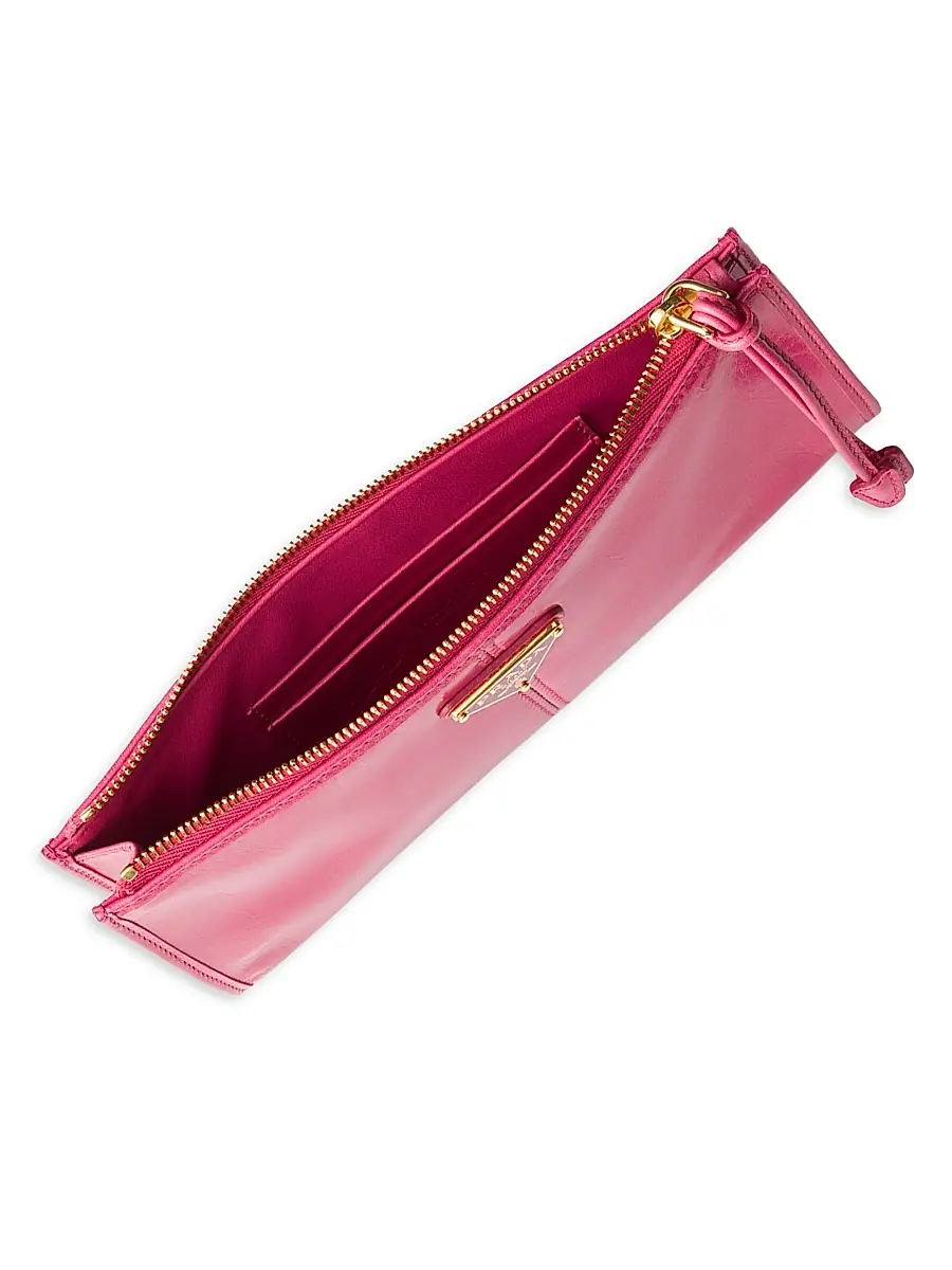Prada Women's Leather Pouch - Dark Pink | Thumbnail 3 Prada Women's Leather Pouch - Dark Pink | Thumbnail 3