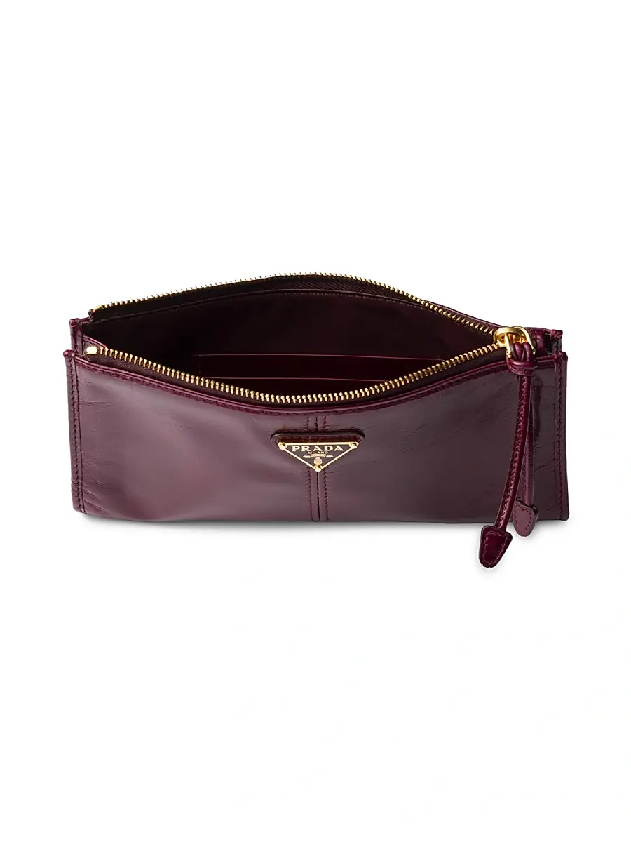 Prada Women's Leather Pouch - Dark Pink | Thumbnail 26 Prada Women's Leather Pouch - Dark Pink | Thumbnail 26