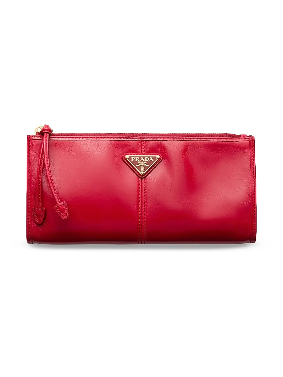 Prada Women's Leather Pouch - Dark Pink | Thumbnail 9 Prada Women's Leather Pouch - Dark Pink | Thumbnail 9