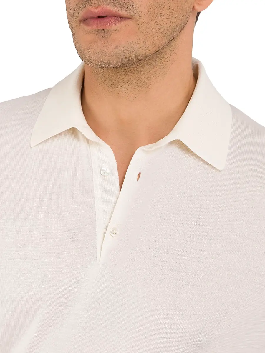 Stefano Ricci Men's Silk Three-Button Polo Shirt | Thumbnail 4