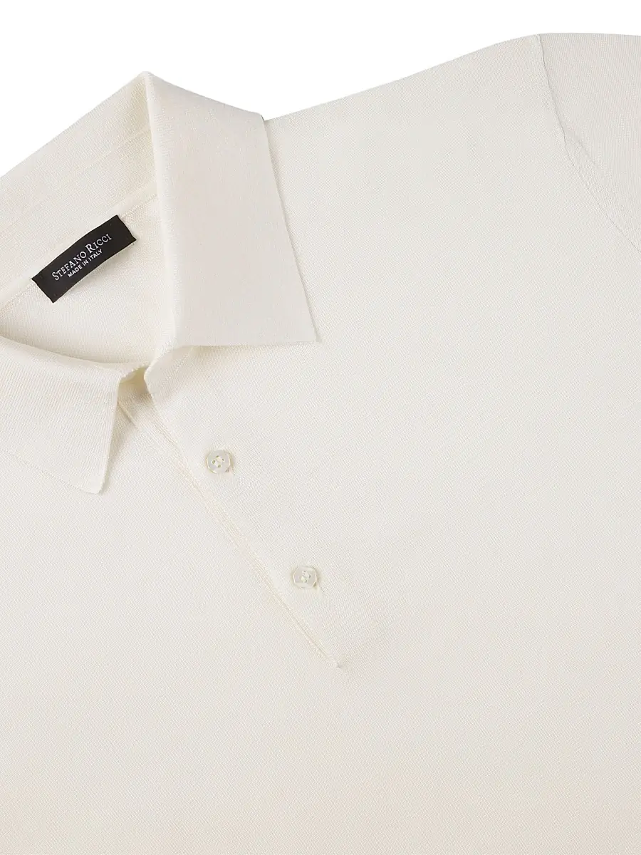 Stefano Ricci Men's Silk Three-Button Polo Shirt | Thumbnail 5