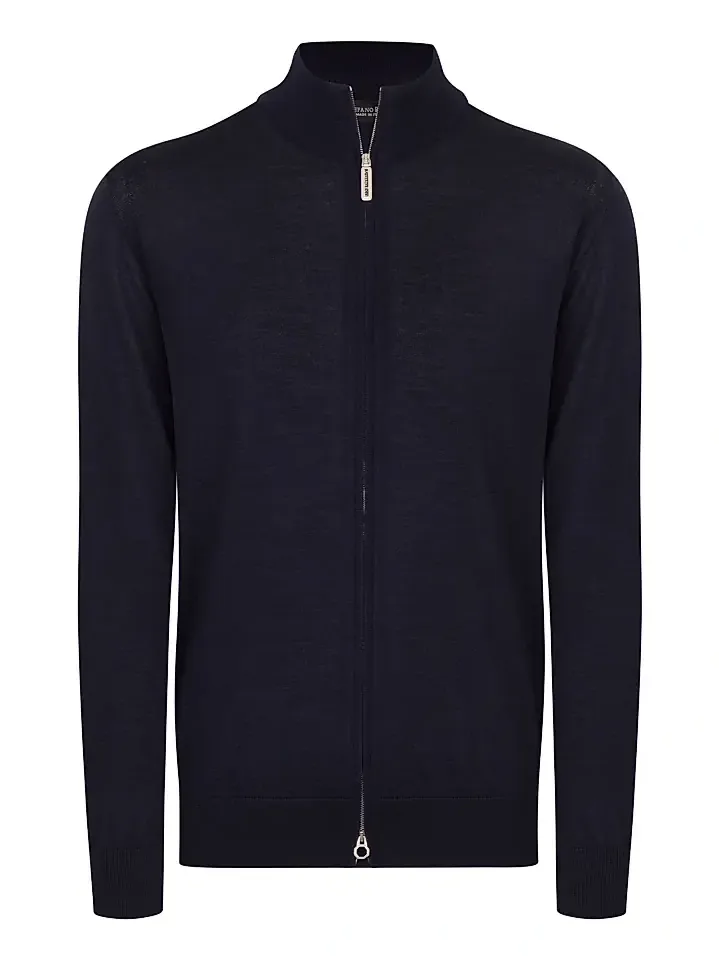 Men's Cashmere And Silk Knit Blouson Sweater Men's Cashmere And Silk Knit Blouson Sweater