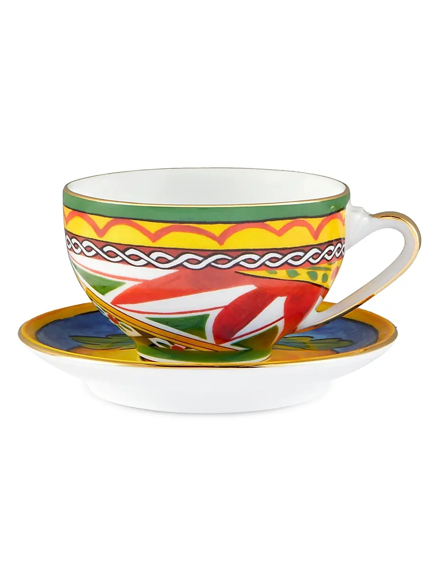 Dolce & Gabbana Printed Teacup & Saucer Set | Thumbnail 2