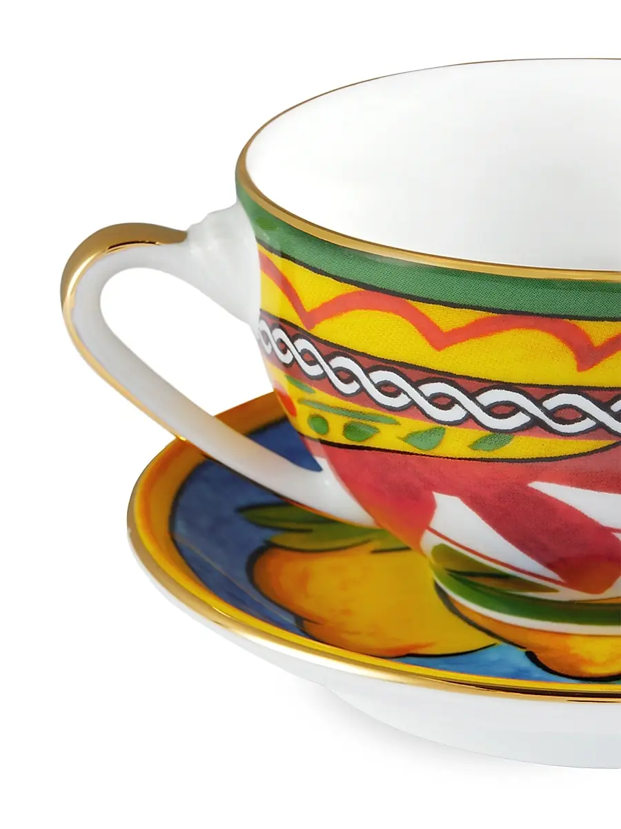 Dolce & Gabbana Printed Teacup & Saucer Set | Thumbnail 5