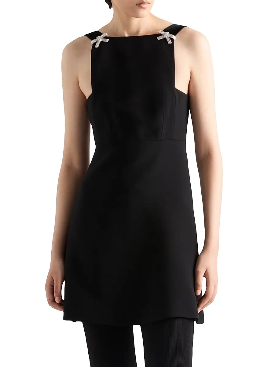 Prada Women's Embroidered Cady Mini Dress | Thumbnail 2