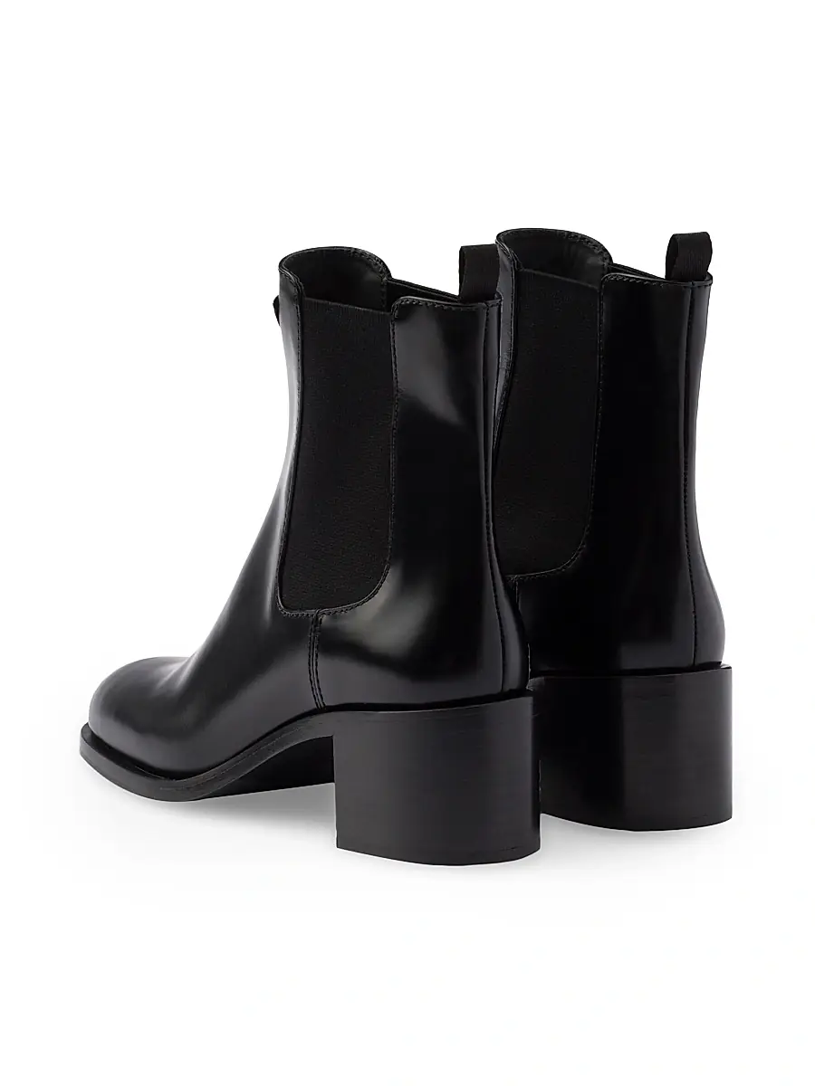 Prada Women's Brushed Leather Booties - Black | Thumbnail 3 Prada Women's Brushed Leather Booties - Black | Thumbnail 3
