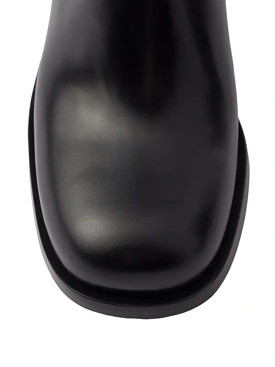 Prada Women's Brushed Leather Booties - Black | Thumbnail 4 Prada Women's Brushed Leather Booties - Black | Thumbnail 4