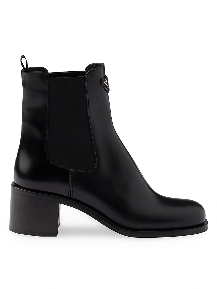 Prada Women's Brushed Leather Booties - Black | Image 1 Prada Women's Brushed Leather Booties - Black | Image 1