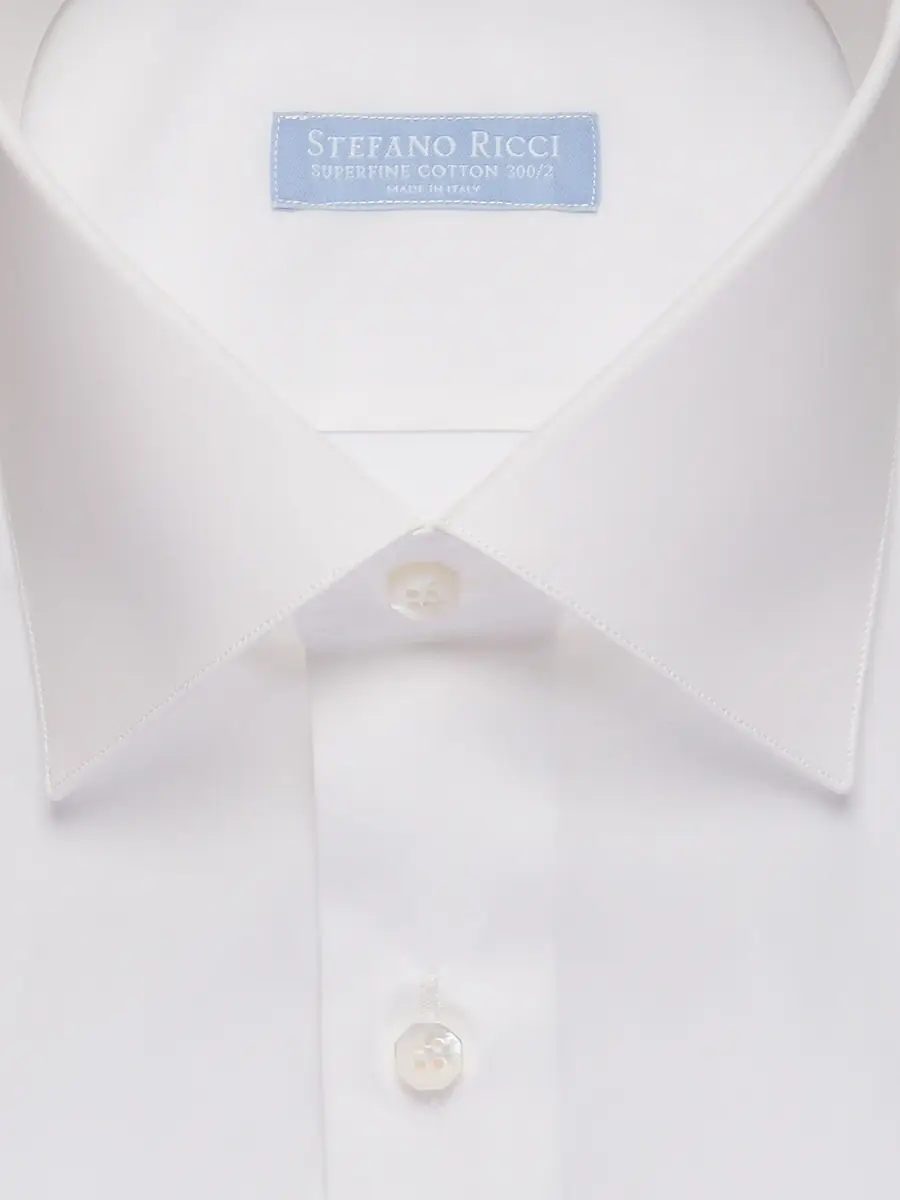 Stefano Ricci Men's Handmade Cotton Dress Shirt - White | Thumbnail 2 Stefano Ricci Men's Handmade Cotton Dress Shirt - White | Thumbnail 2