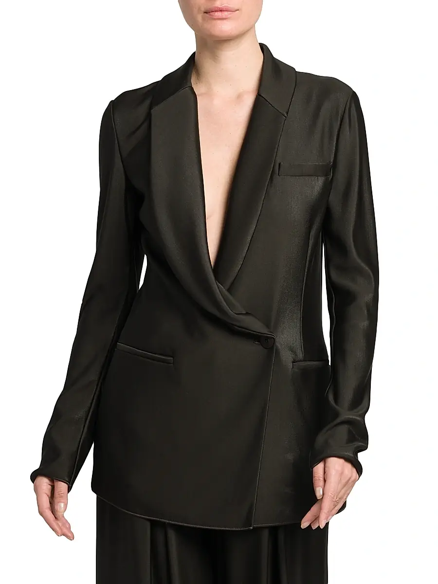 Giorgio Armani Women's Jersey Draped Blazer | Thumbnail 3
