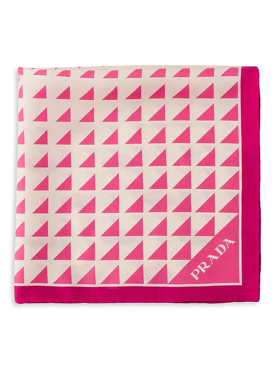 Prada Women's Printed Silk Twill 55CM Square Scarf | Thumbnail 2 Prada Women's Printed Silk Twill 55CM Square Scarf | Thumbnail 2