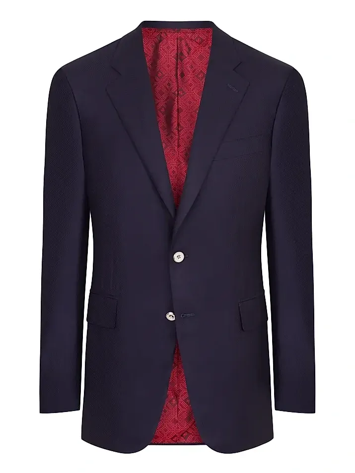 Men's Woven Jacket with 2 Buttons - Navy Men's Woven Jacket with 2 Buttons - Navy