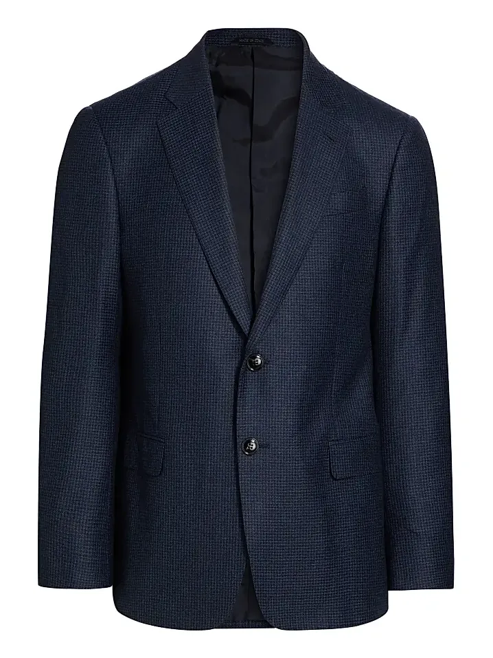 Giorgio Armani Men's Micro Houndstooth Wool Slim-Fit Blazer