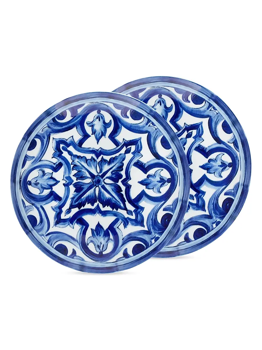 Dolce & Gabbana Blue Mediterraneo Stella 2-Piece Bread Plate Set