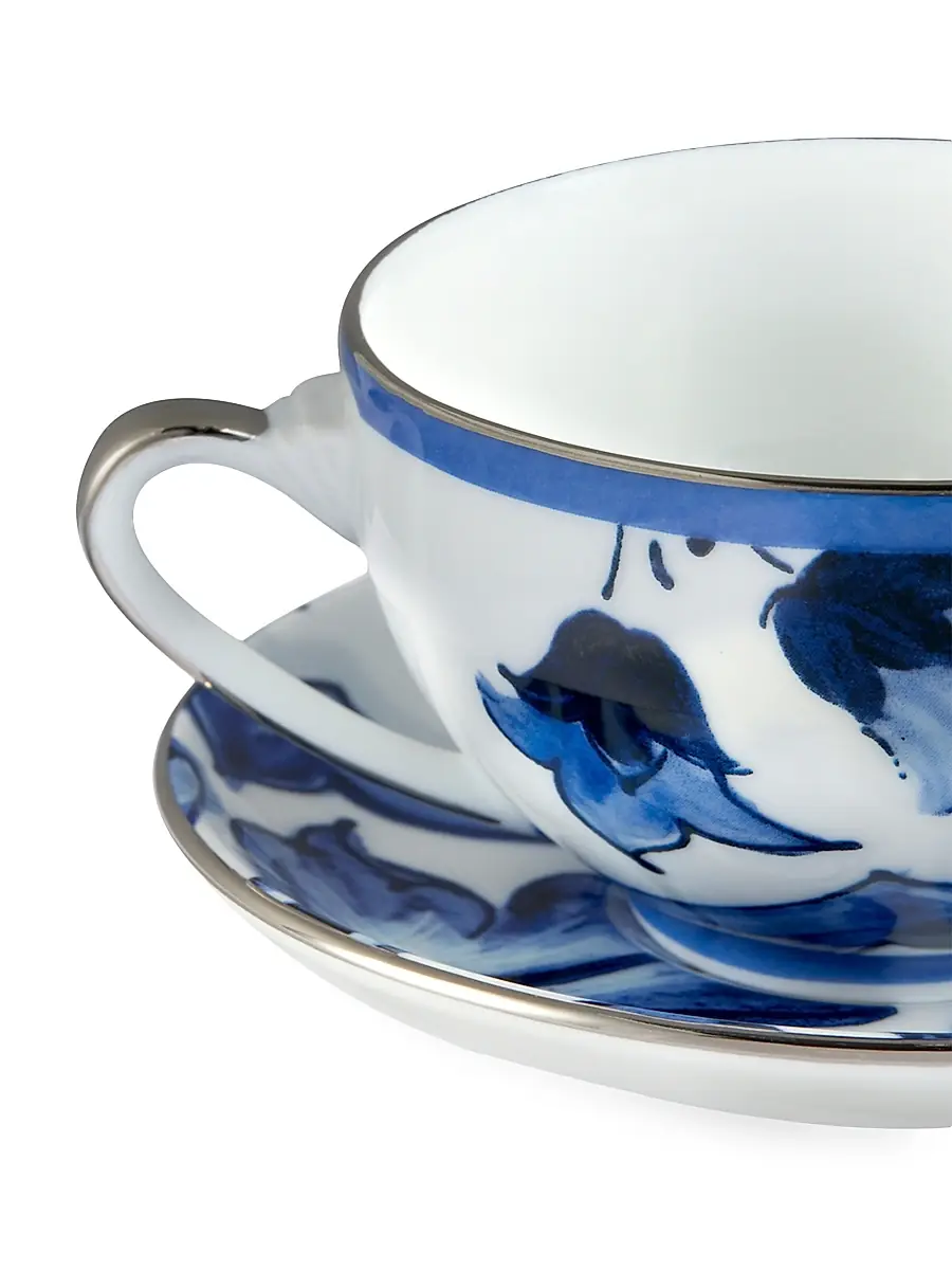Dolce & Gabbana Blue Mediterraneo Stella 2-Piece Porcelain Teacup & Saucer Set - Blue | Thumbnail 5 Dolce & Gabbana Blue Mediterraneo Stella 2-Piece Porcelain Teacup & Saucer Set - Blue | Thumbnail 5