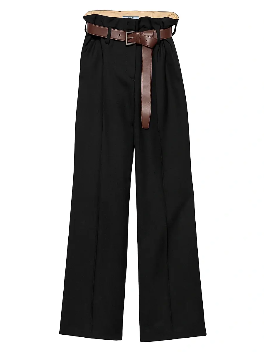 Prada Women's Gabardine Pants - Black | Thumbnail 1 Prada Women's Gabardine Pants - Black | Thumbnail 1