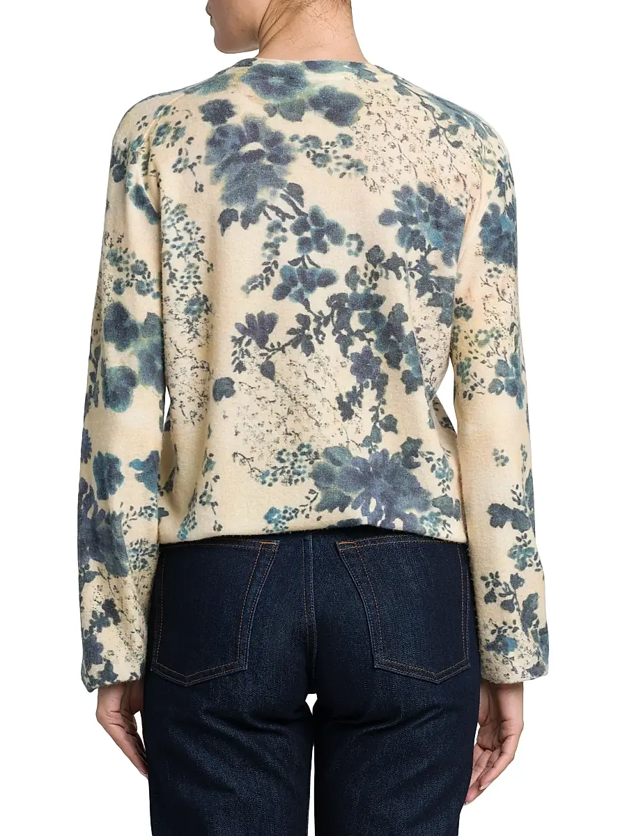 Loro Piana Women's Blue Eyes Hill Cashmere & Silk Sweater - Blue White | Thumbnail 5