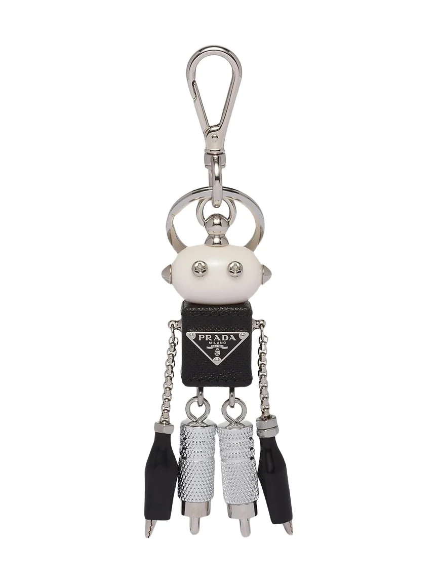 Women's Saffiano Leather Robot Keychain Trick Women's Saffiano Leather Robot Keychain Trick