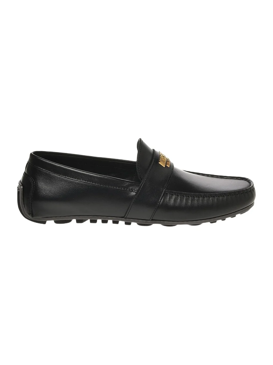 Men's Logo-Accented Leather Driving Loafers
