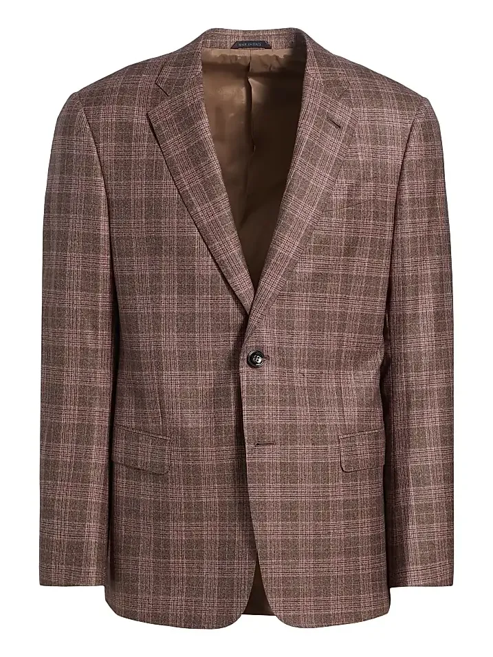 Men's Windowpane Plaid Wool Jacket Men's Windowpane Plaid Wool Jacket