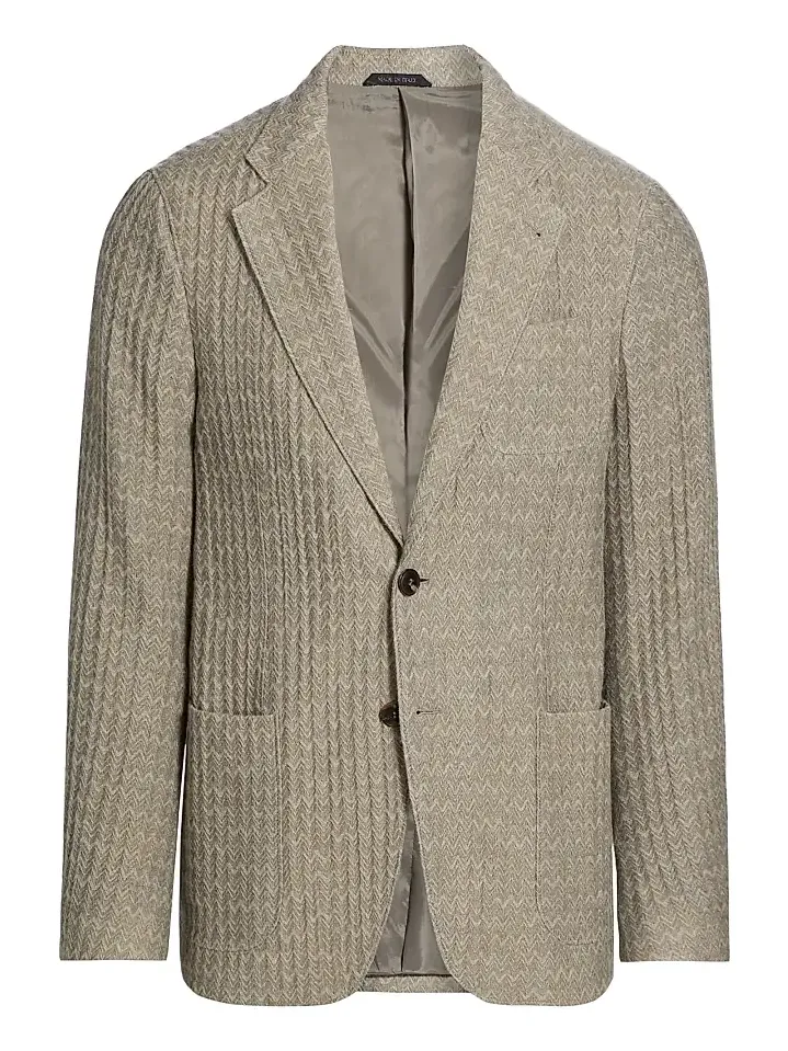 Giorgio Armani Men's Chevron Cashmere-Silk Upton Jacket