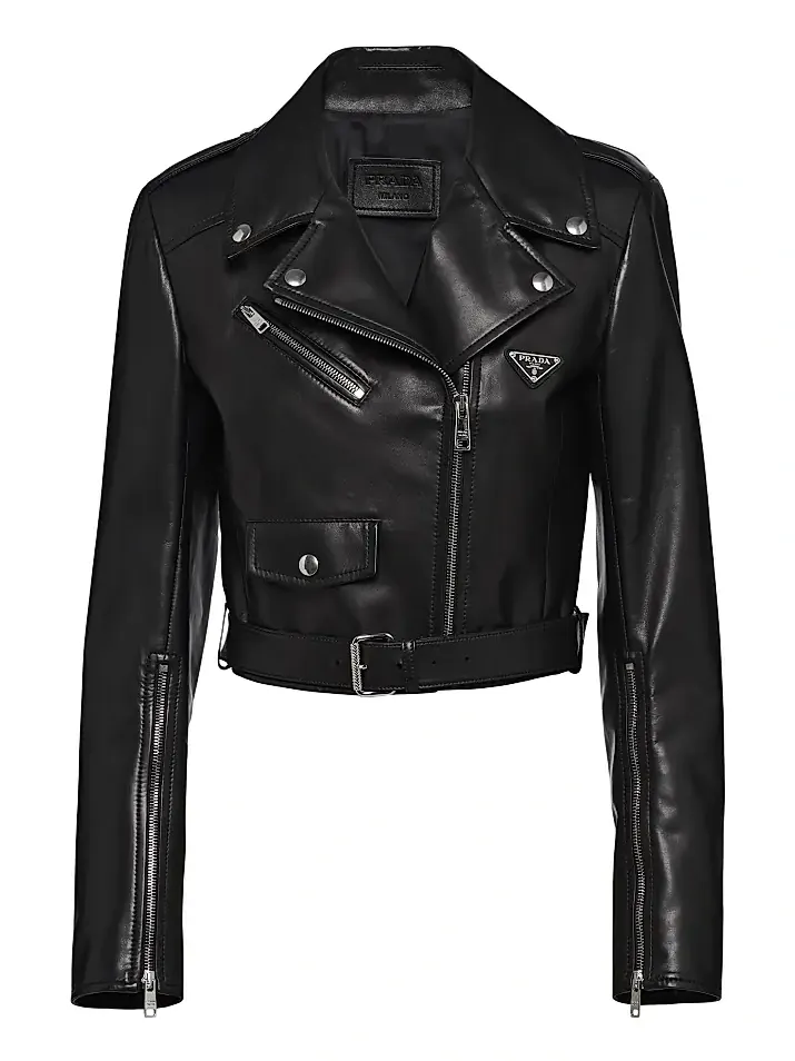 Prada Women's Nappa Leather Biker Jacket