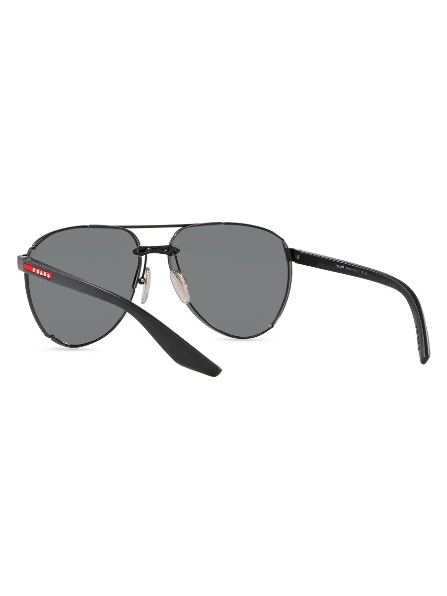 Prada Linea Rossa Men's 61MM Pilot Sunglasses - Matte Black | Thumbnail 3 Prada Linea Rossa Men's 61MM Pilot Sunglasses - Matte Black | Thumbnail 3