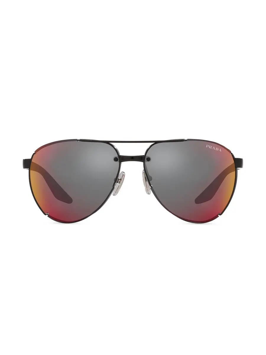 Prada Linea Rossa Men's 61MM Pilot Sunglasses - Matte Black | Thumbnail 5 Prada Linea Rossa Men's 61MM Pilot Sunglasses - Matte Black | Thumbnail 5