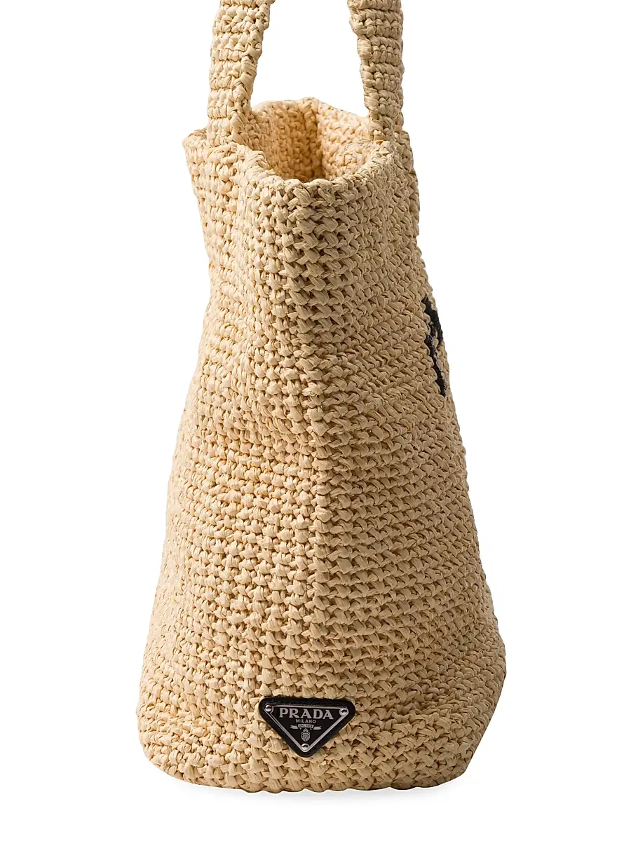 Prada Women's Crochet Tote Bag - Beige Khaki | Thumbnail 5 Prada Women's Crochet Tote Bag - Beige Khaki | Thumbnail 5