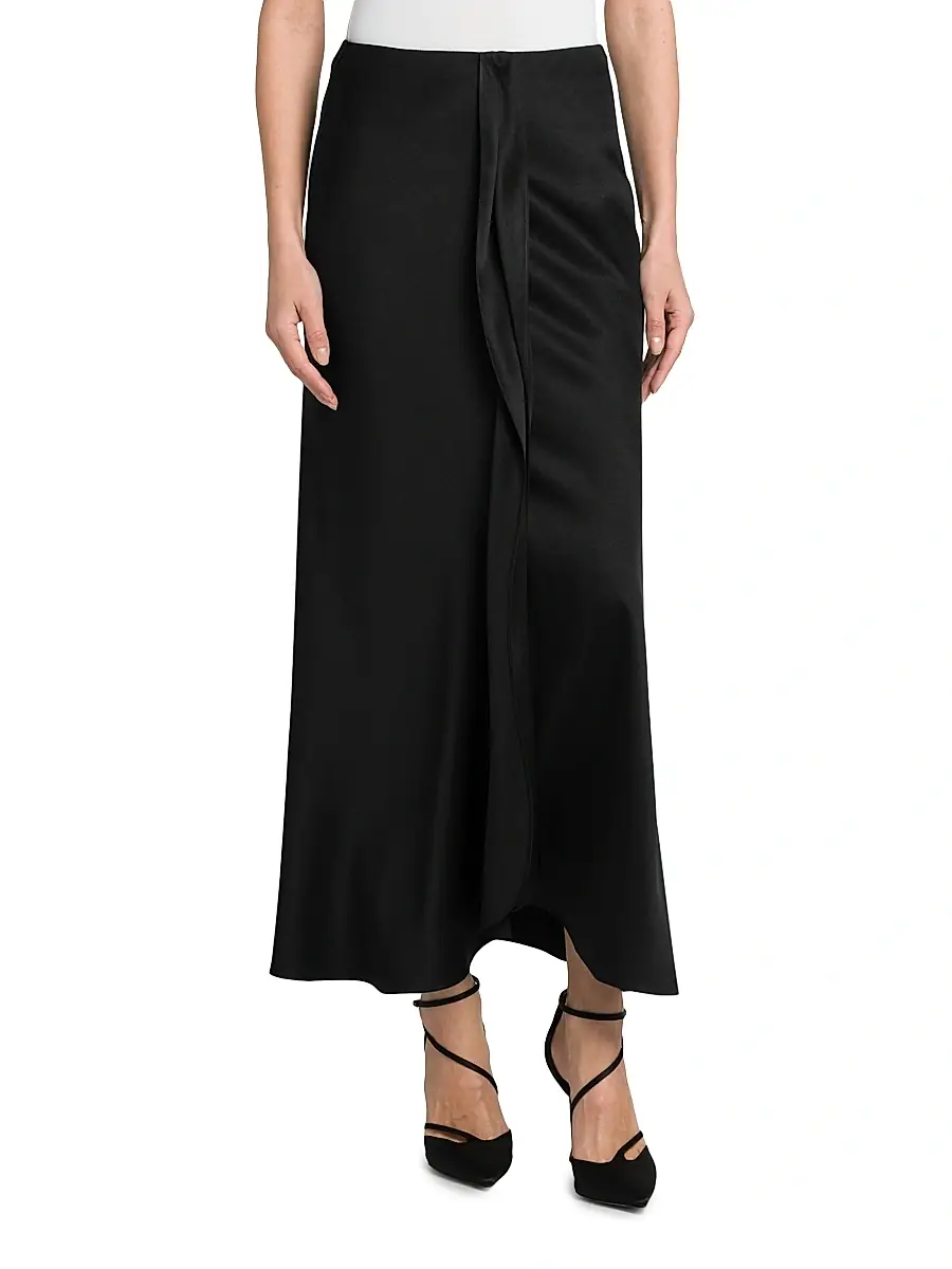 Giorgio Armani Women's Draped Silk Slit Midi-Skirt | Thumbnail 2 Giorgio Armani Women's Draped Silk Slit Midi-Skirt | Thumbnail 2