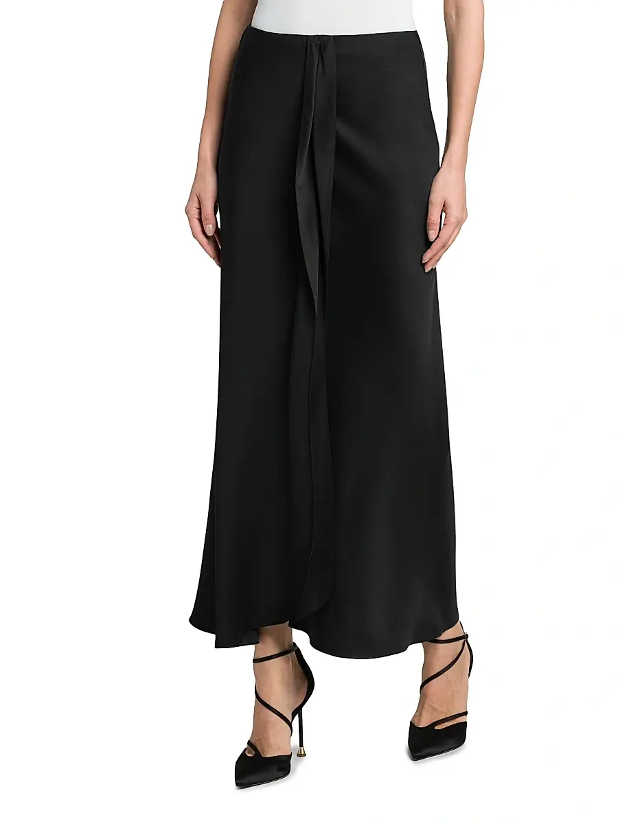 Giorgio Armani Women's Draped Silk Slit Midi-Skirt | Thumbnail 3 Giorgio Armani Women's Draped Silk Slit Midi-Skirt | Thumbnail 3