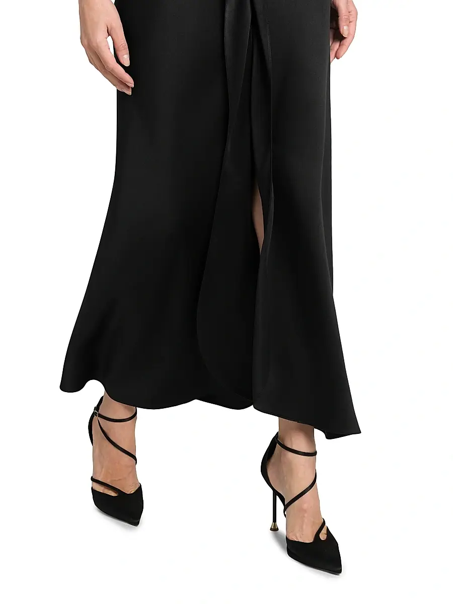 Giorgio Armani Women's Draped Silk Slit Midi-Skirt | Thumbnail 5 Giorgio Armani Women's Draped Silk Slit Midi-Skirt | Thumbnail 5