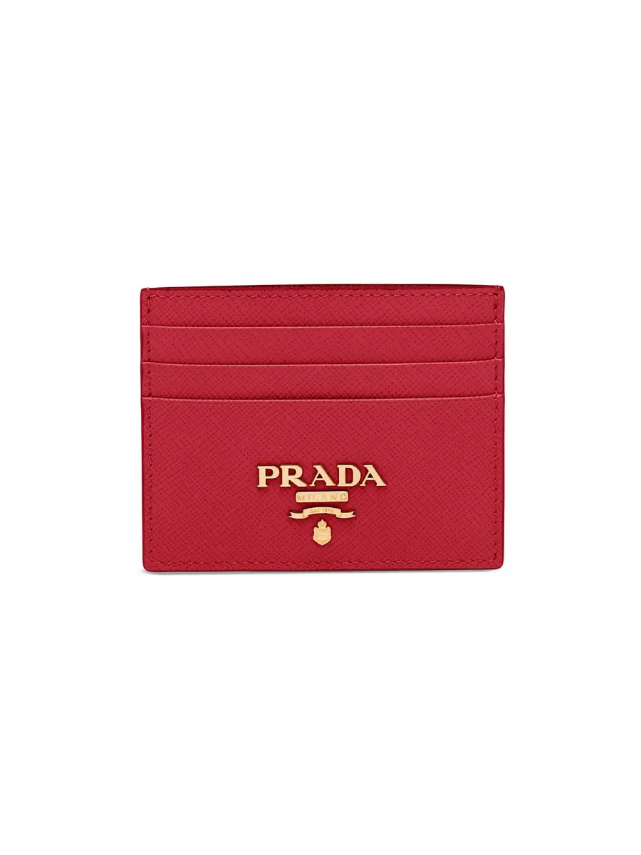 Prada Women's Saffiano Leather Card Holder - Red | Thumbnail 4 Prada Women's Saffiano Leather Card Holder - Red | Thumbnail 4