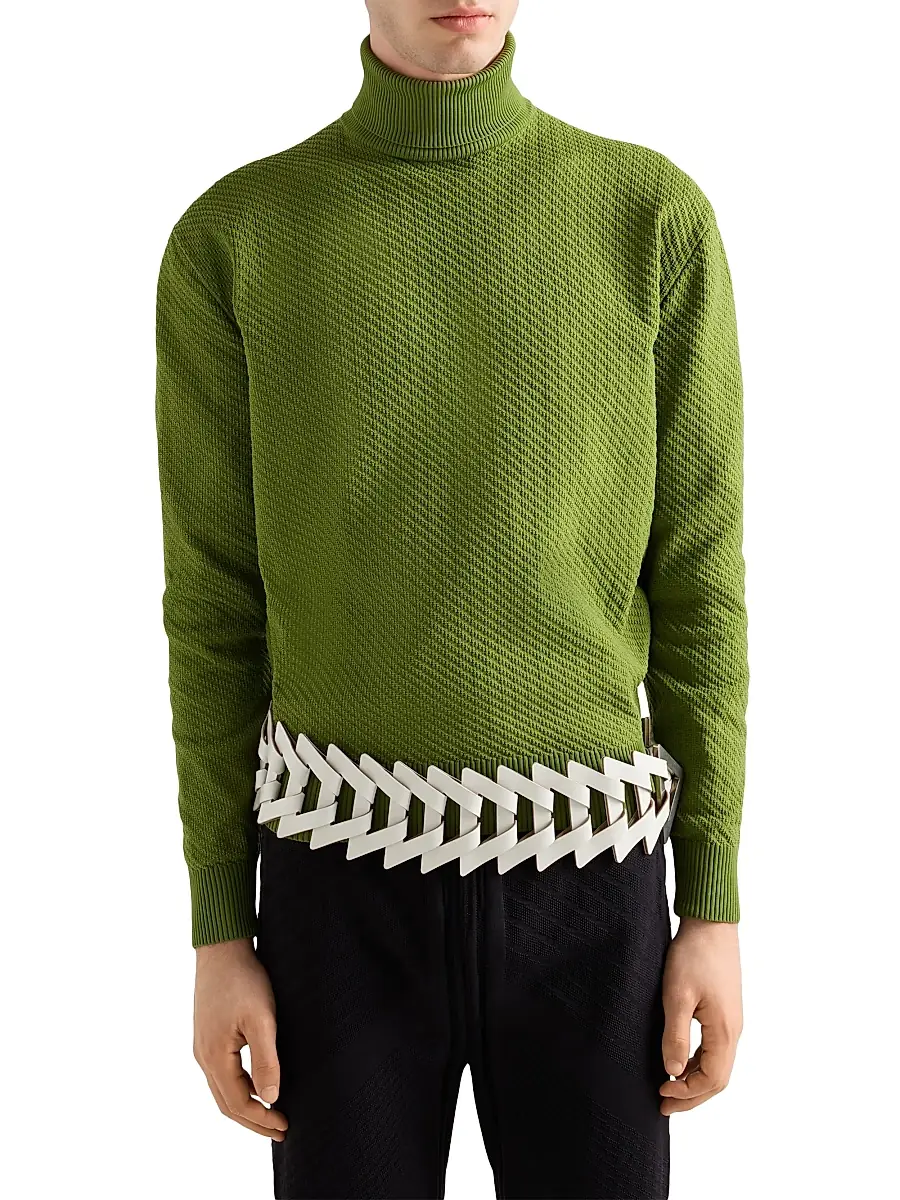 Prada Men's Re-Nylon Turtleneck Sweater - Green | Thumbnail 3 Prada Men's Re-Nylon Turtleneck Sweater - Green | Thumbnail 3