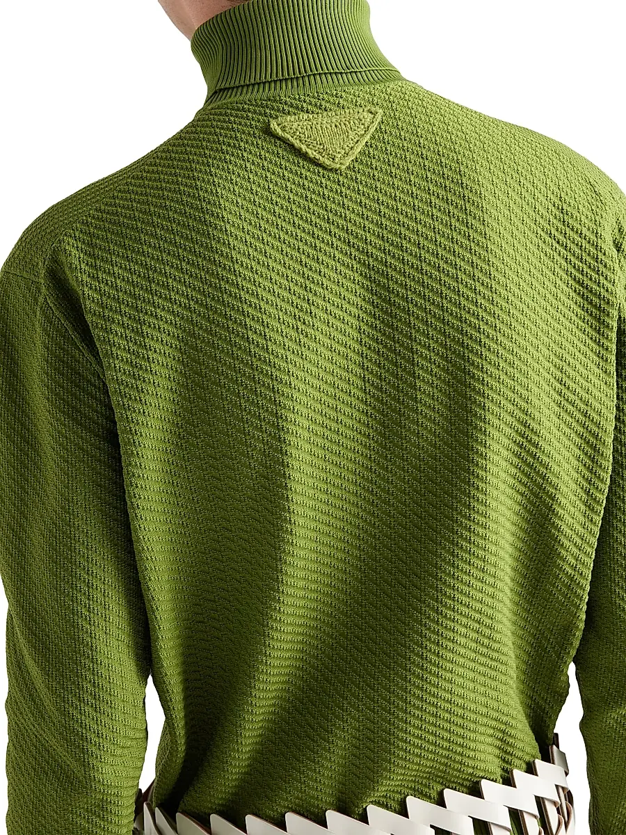 Prada Men's Re-Nylon Turtleneck Sweater - Green | Thumbnail 5 Prada Men's Re-Nylon Turtleneck Sweater - Green | Thumbnail 5