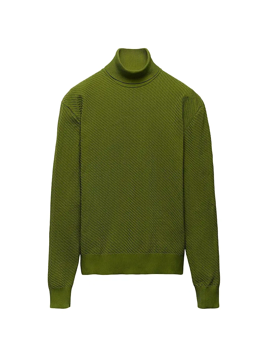 Prada Men's Re-Nylon Turtleneck Sweater - Green | Image 1 Prada Men's Re-Nylon Turtleneck Sweater - Green | Image 1