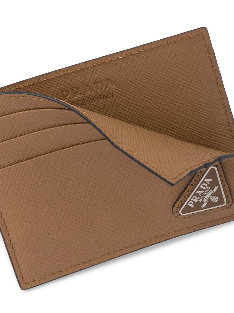 Prada Men's Saffiano Leather Card Holder - Brown | Thumbnail 3