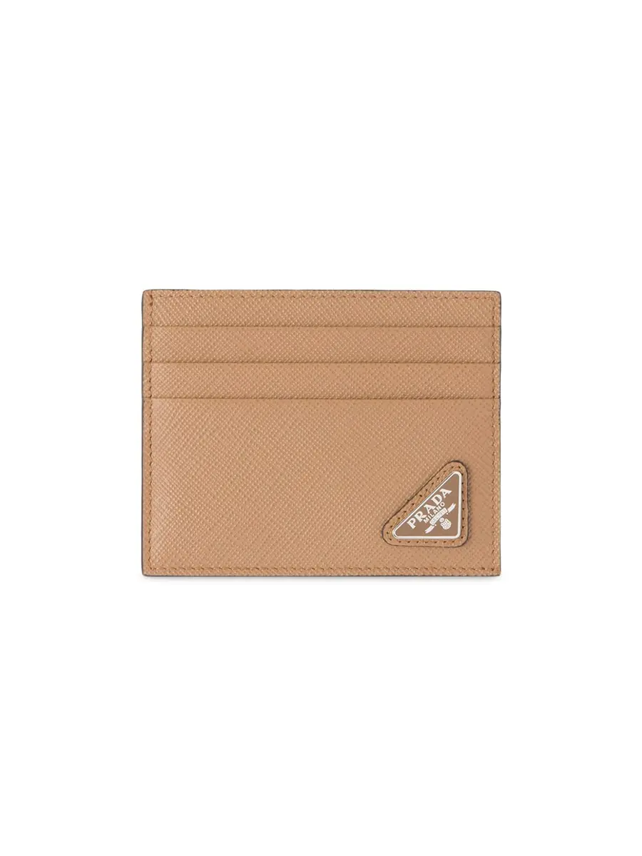 Prada Men's Saffiano Leather Card Holder - Brown | Thumbnail 4