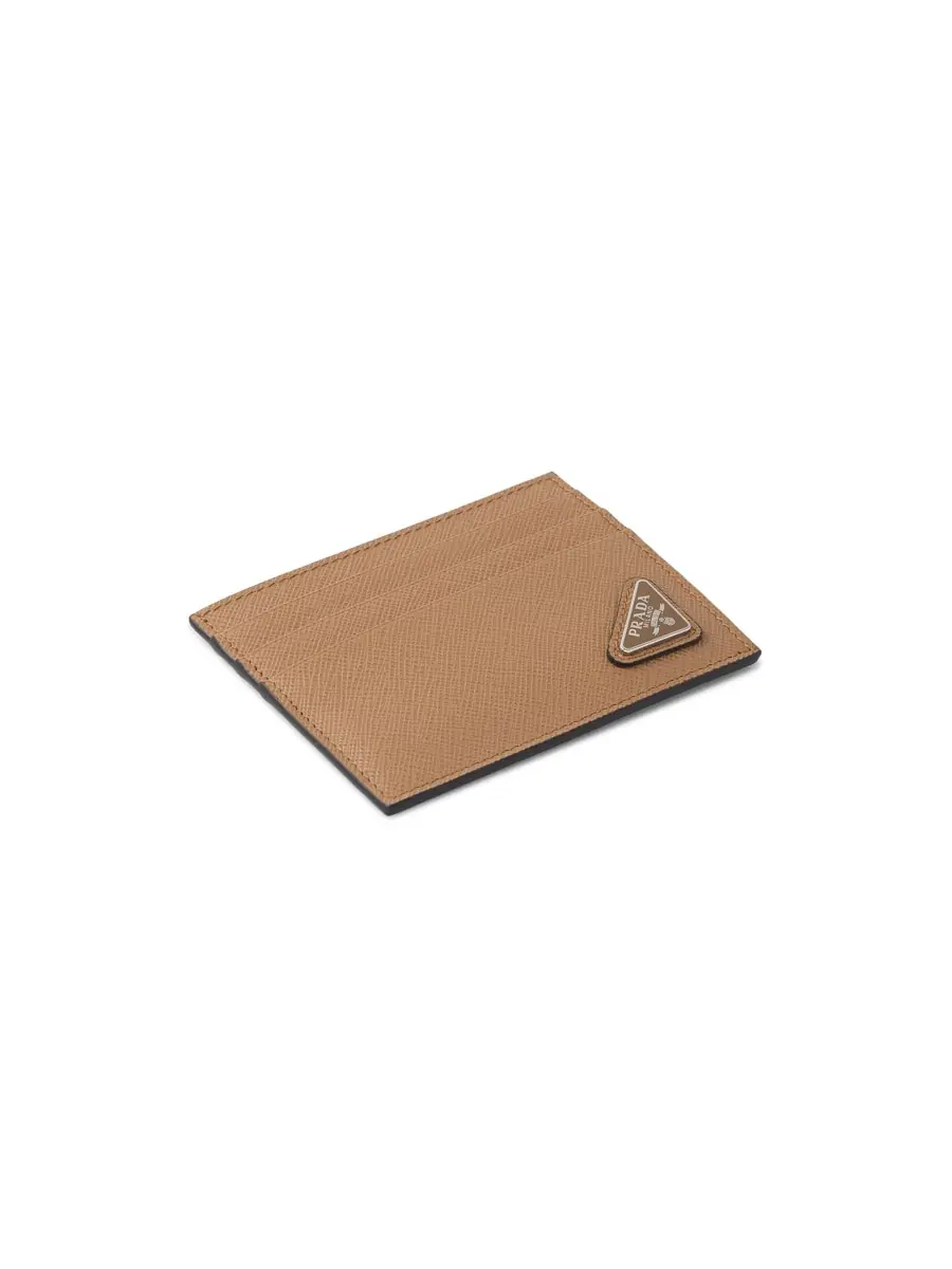 Men's Saffiano Leather Card Holder - Brown Men's Saffiano Leather Card Holder - Brown
