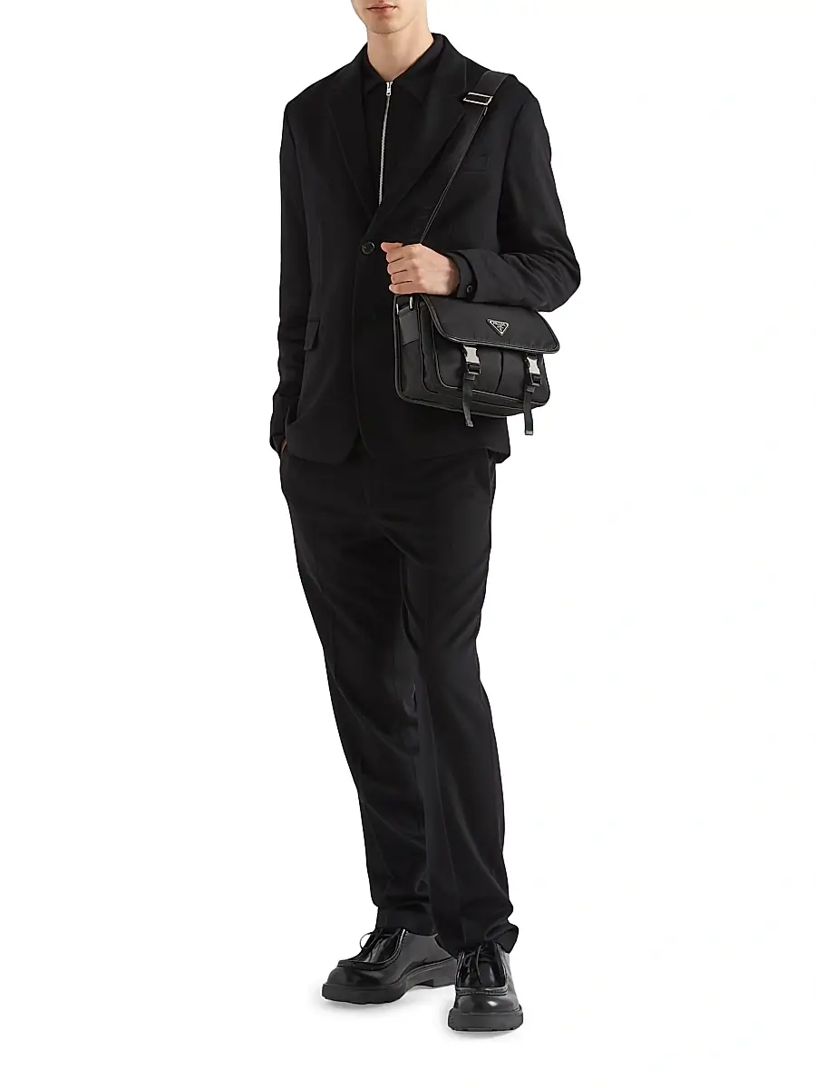 Prada Men's Re-Nylon and Saffiano Leather Shoulder Bag | Thumbnail 2 Prada Men's Re-Nylon and Saffiano Leather Shoulder Bag | Thumbnail 2