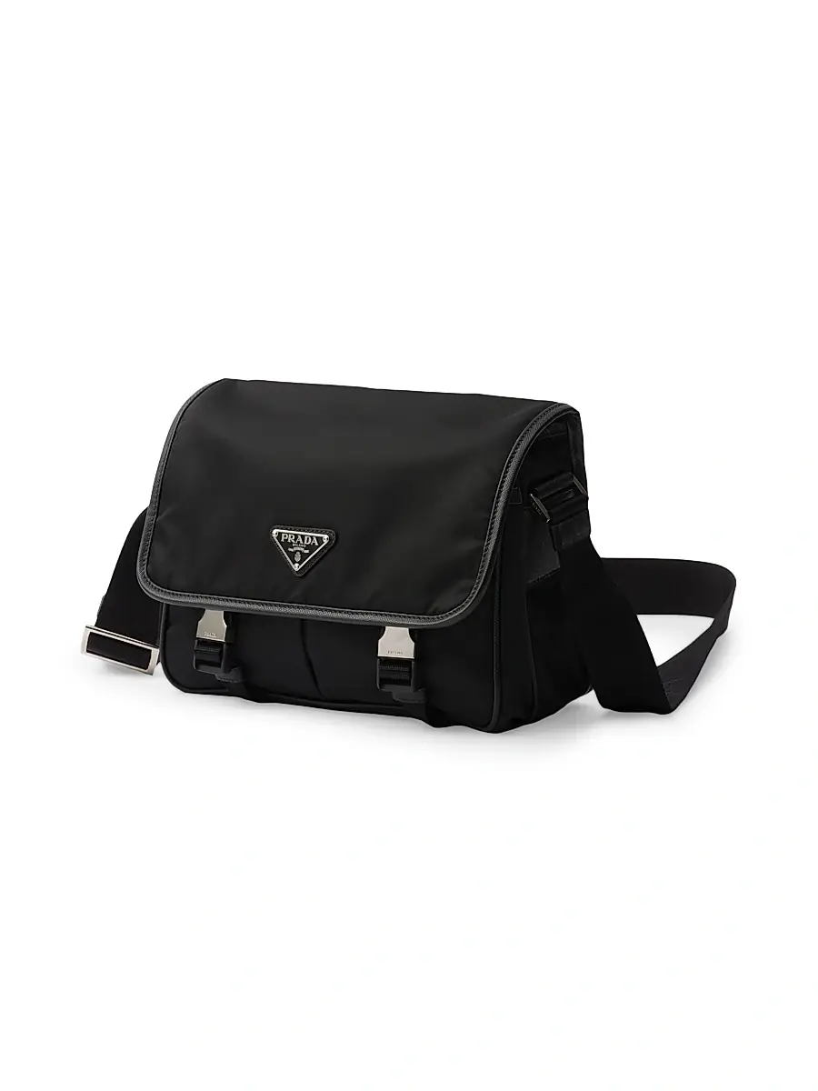 Prada Men's Re-Nylon and Saffiano Leather Shoulder Bag | Thumbnail 3 Prada Men's Re-Nylon and Saffiano Leather Shoulder Bag | Thumbnail 3