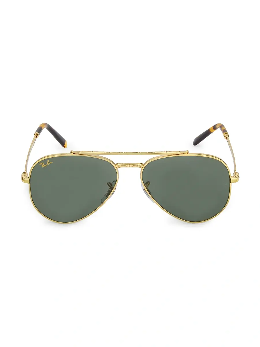 Ray-Ban Men's RB3625 50MM Aviator Sunglasses - Yellow Gold Dark Green | Image 1 Ray-Ban Men's RB3625 50MM Aviator Sunglasses - Yellow Gold Dark Green | Image 1