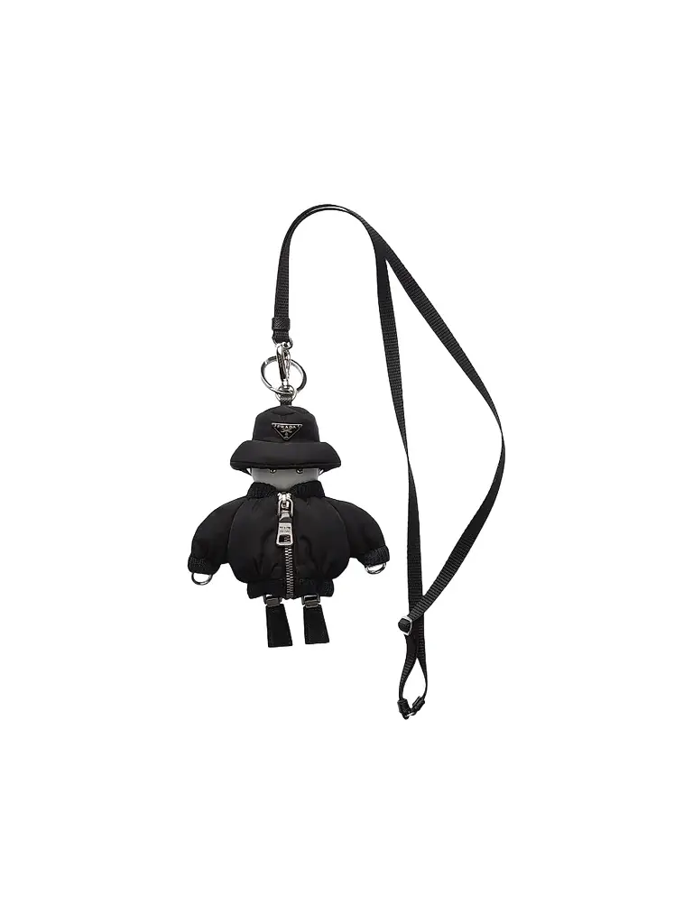 Prada Women's Re-Nylon Key Ring Trick with Shoulder Strap - Black | Image 1 Prada Women's Re-Nylon Key Ring Trick with Shoulder Strap - Black | Image 1
